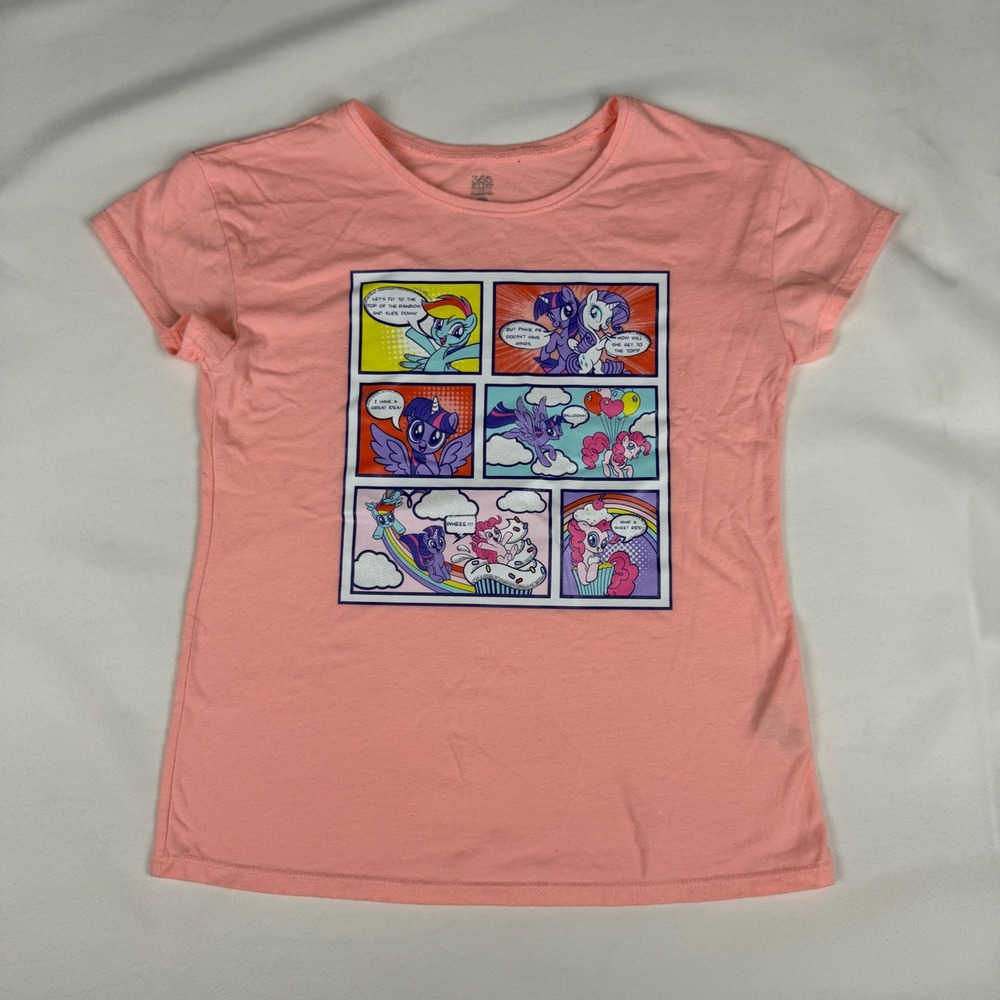 365‎ Kids Garanimals My Little Pony Comic Strip Graphic Tee Peach Girls Size 10
